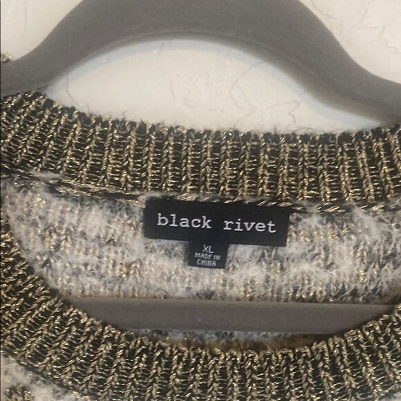 Women's gold, black and white Sweater - Picture 2 of 4